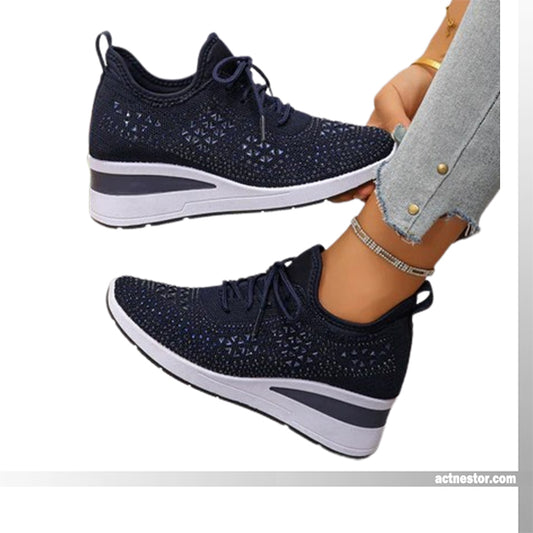 👟 50% RABATT! ✨ Atmungsaktive Sneaker aus Mesh mit Strassverzierung – Funkelndes Design, Leichte Belüftung & Rutschfeste Sohle 💎