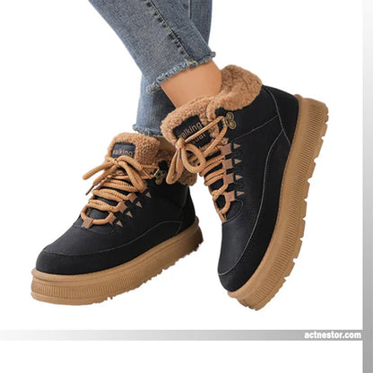 🔥Kostenloser Versand🔥 Damen-Winterstiefel mit Keilabsatz und warmem Futter