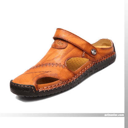 🏆Bis zu 50 % Rabatt!🔥Große Größe Weiches Leder Männer Atmungsaktive Outdoor-Sandalen