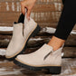 🎁Heißer Verkauf -49 %⏳Damen-Stiefeletten mit runder Spitze und seitlichem Reißverschluss