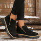 🎁Heißer Verkauf -49 %⏳Damen-Stiefeletten mit runder Spitze und seitlichem Reißverschluss