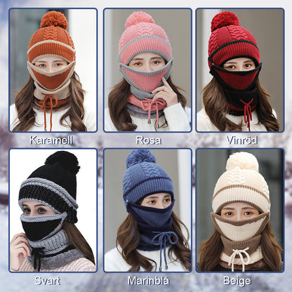 Vinteruppsättning (mask, hatt, halsduk)
